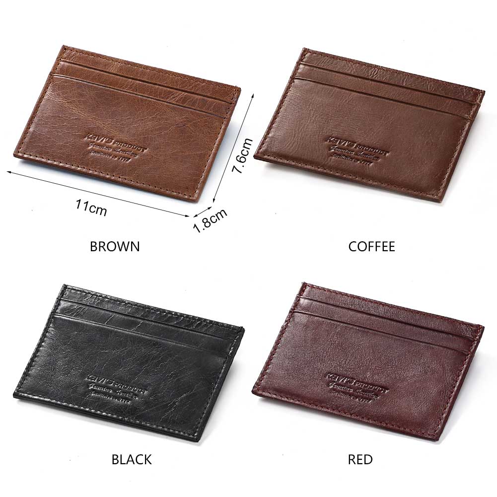 New Slim 100% Cowhide Leather  - Card Case Minimalist 评论和价格