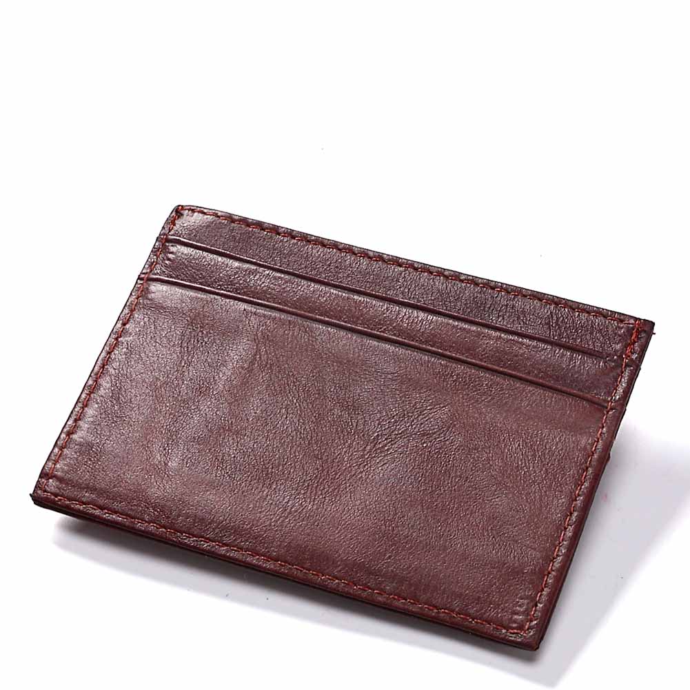 New Slim 100% Cowhide Leather  - Card Case Minimalist 评论和价格