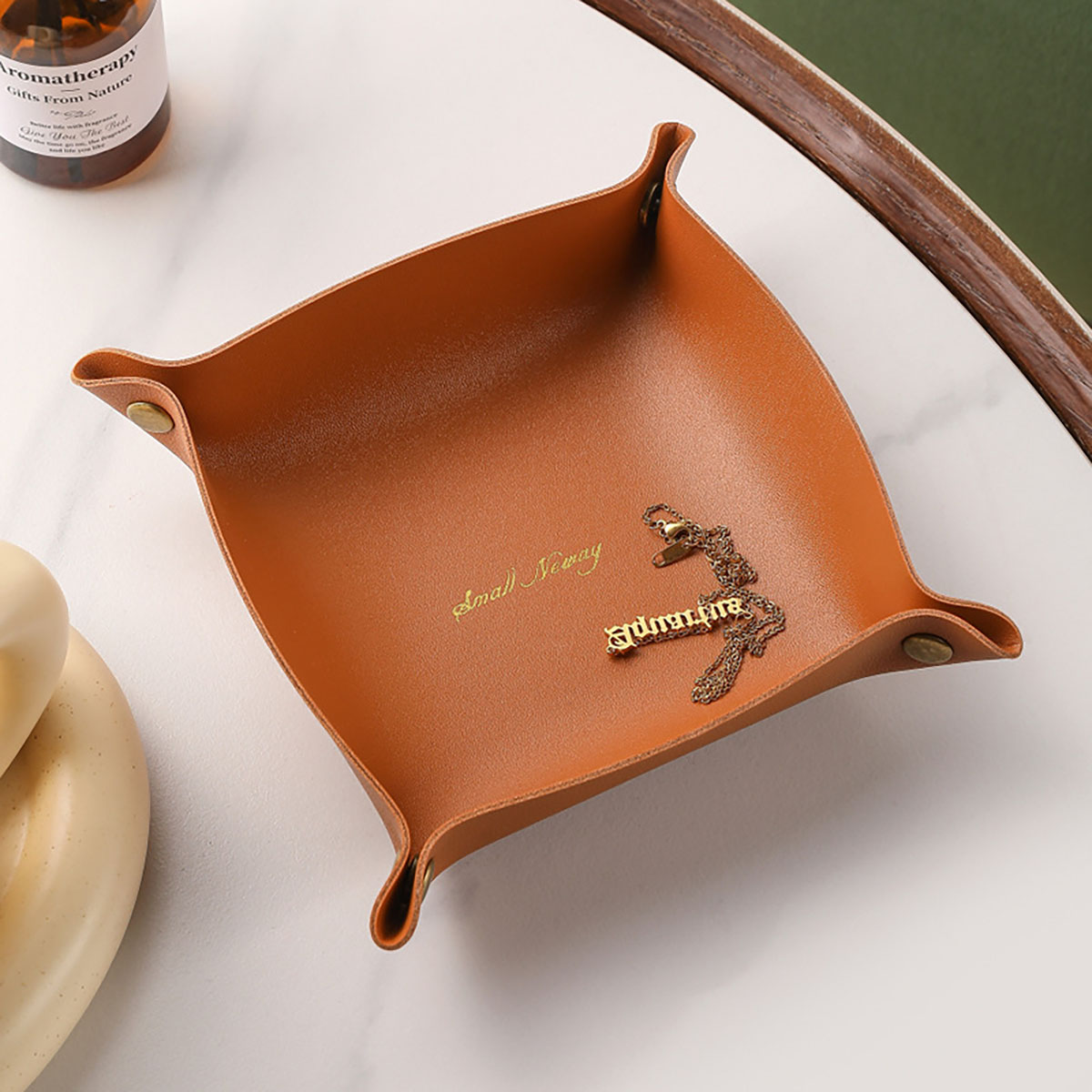 Nordic Style Leather Storage T - Men'S Accessories Drawer Organizer 评论和价格