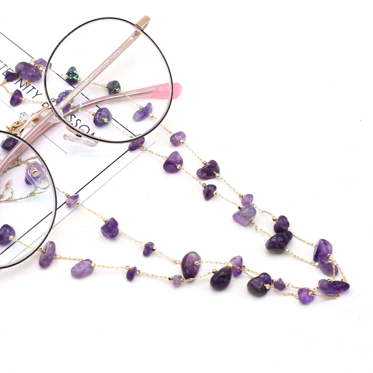 Natural Amethyst Stone Beaded  - Men'S Accessories Chain 评论和价格