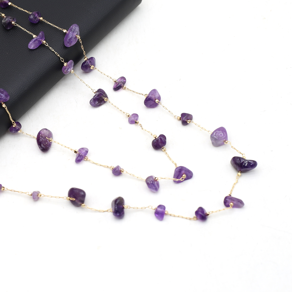 Natural Amethyst Stone Beaded  - Men'S Accessories Chain 评论和价格