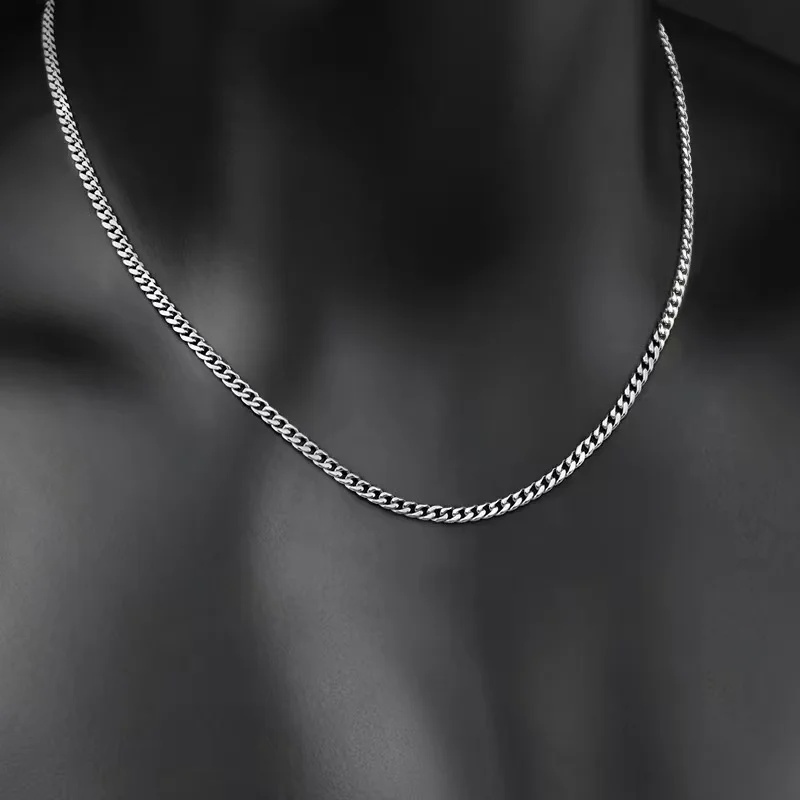 B&C Simple Titanium Cuban Chai - Men'S Accessories Chain 评论和价格