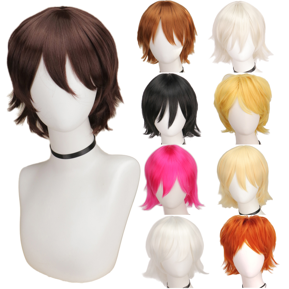 QQXCAIW Male Wig Black White P - Men Accessories Korea 评论和价格