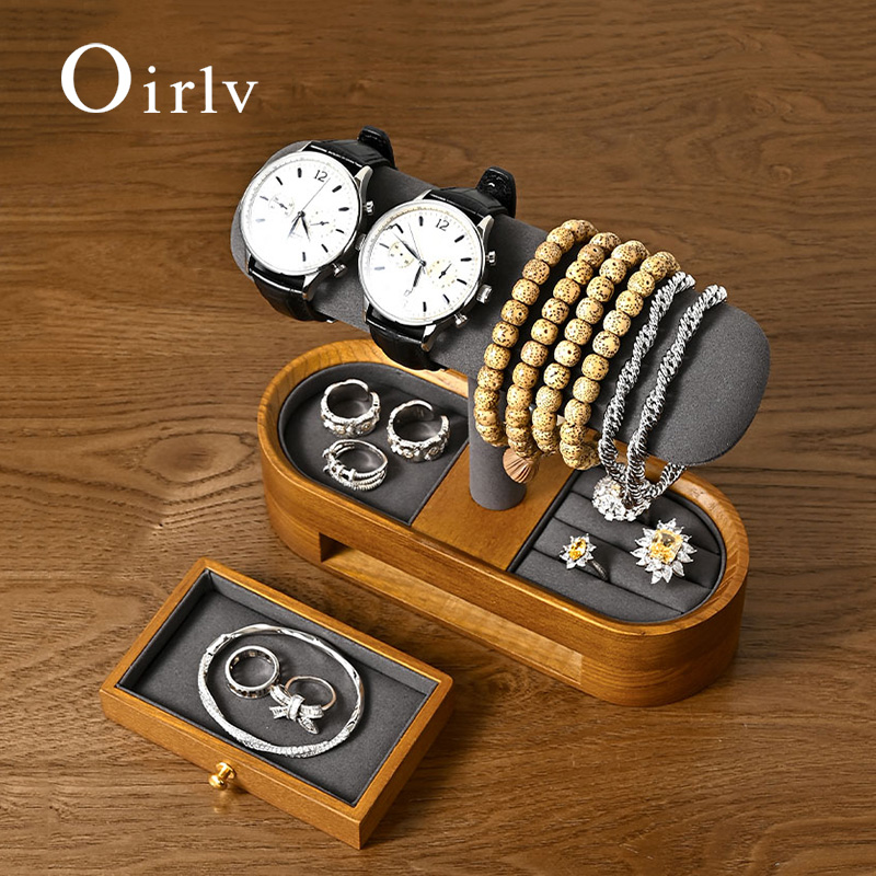 Oirlv Solid Wood Watch Organiz - Men'S Accessories Drawer Organizer 评论和价格