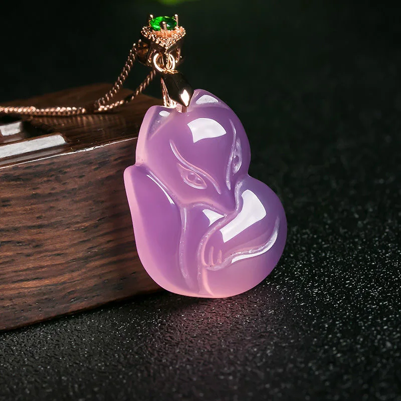 Natural Purple Agate Fox Penda - Men'S Accessories Chain 评论和价格