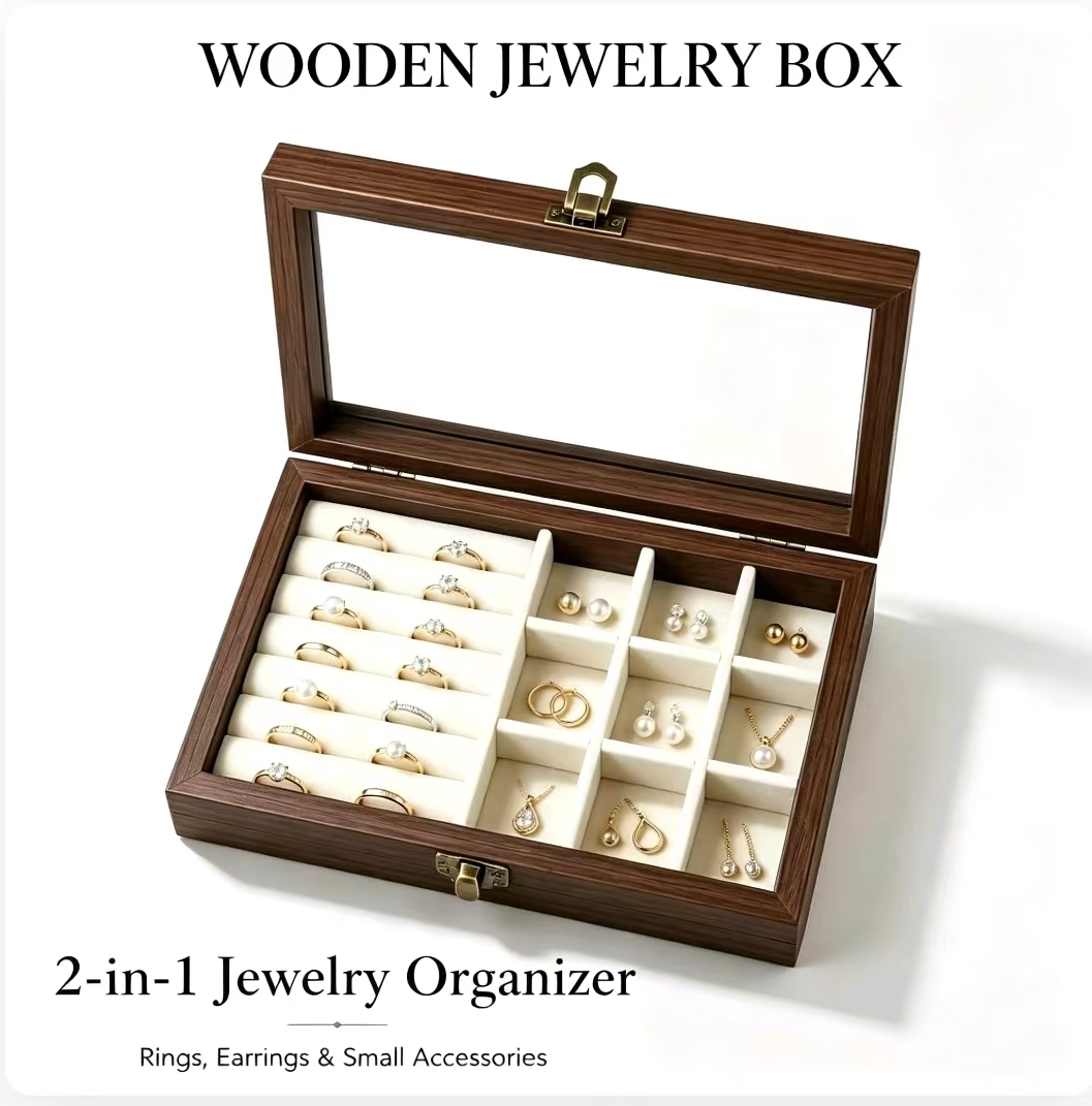 Bedroom Desktop Walnut Pattern - Men'S Accessories Drawer Organizer 评论和价格