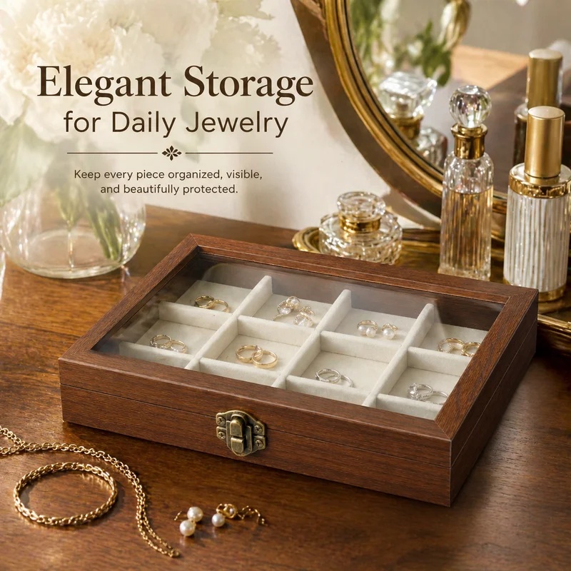 Bedroom Desktop Walnut Pattern - Men'S Accessories Drawer Organizer 评论和价格