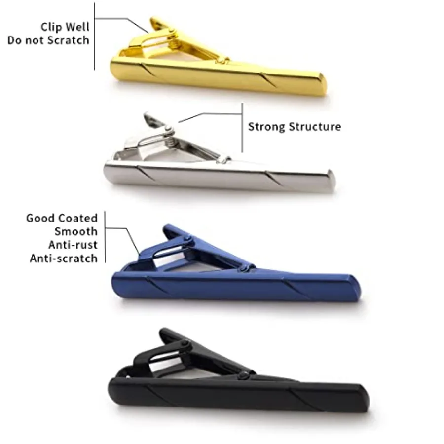 4Pcs Tie Clips For Men Tie Bar - Men Accessories Gift 评论和价格